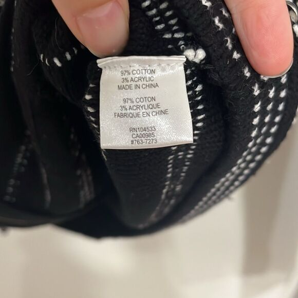 Nanette Lepore Wild West Cardigan Knit zip up in Black/Silver with Gemstone sz S - Picture 3 of 5